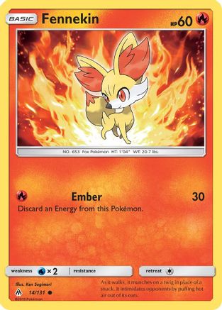 Image of Fennekin (14) 014/131  - Reverse Holofoil SM  Forbidden Light - Common