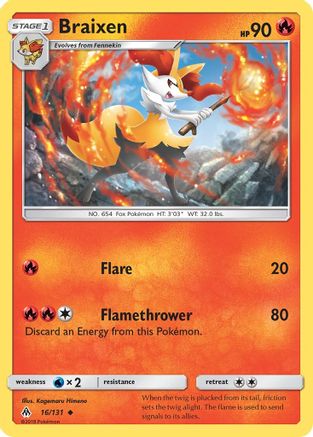 Image of Braixen 016  SM  Forbidden Light - Uncommon