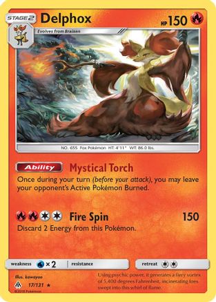Image of Delphox 017/131  - Holofoil SM  Forbidden Light - Holo Rare