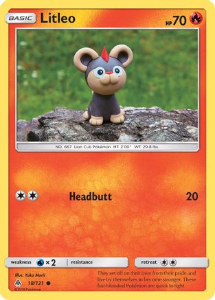 Image of Litleo 018/131  - Reverse Holofoil SM  Forbidden Light - Common