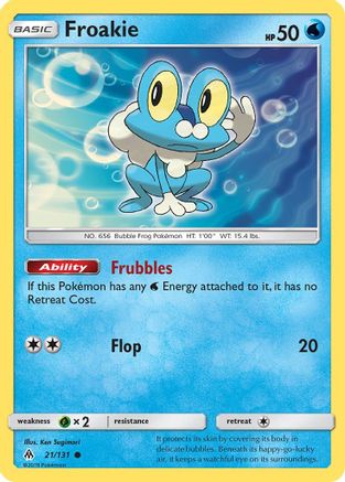 Image of Froakie (21) 021/131  - Reverse Holofoil SM  Forbidden Light - Common