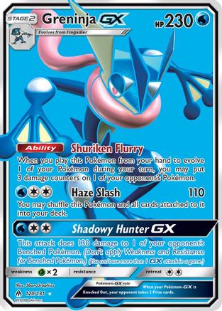 Image of Greninja GX (Full Art) 120  - Holofoil SM  Forbidden Light - Ultra Rare