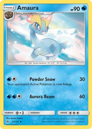 Image of Amaura 027/131  - Reverse Holofoil SM  Forbidden Light - Uncommon