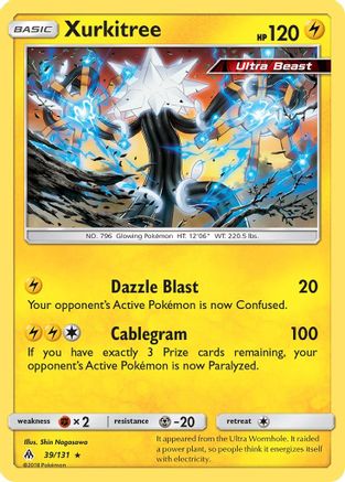 Image of Xurkitree 039/131  - Reverse Holofoil SM  Forbidden Light - Rare