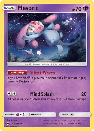 Image of Mesprit 042/131  - Reverse Holofoil SM  Forbidden Light - Uncommon