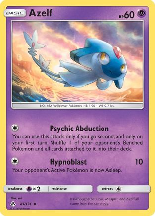 Image of Azelf 043/131  - Reverse Holofoil SM  Forbidden Light - Uncommon