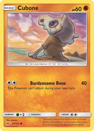 Image of Cubone 057/131  - Reverse Holofoil SM  Forbidden Light - Common