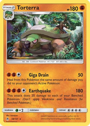 Image of Torterra 058/131  - Reverse Holofoil SM  Forbidden Light - Rare