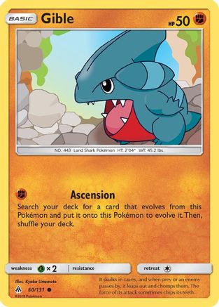 Image of Gible 060/131  - Reverse Holofoil SM  Forbidden Light - Common