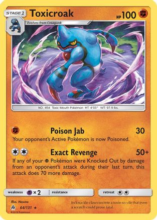 Image of Toxicroak 064  - Reverse Holofoil SM  Forbidden Light - Rare
