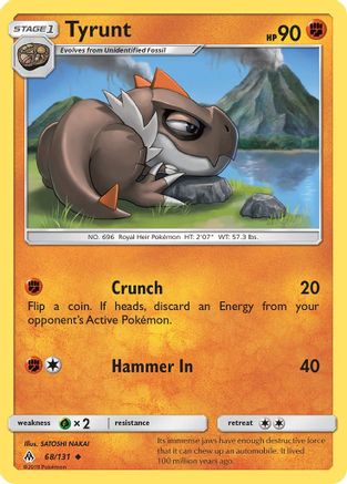 Image of Tyrunt 068  - Reverse Holofoil SM  Forbidden Light - Uncommon