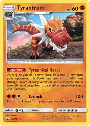 Image of Tyrantrum 069/131  - Reverse Holofoil SM  Forbidden Light - Holo Rare