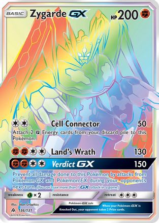 Image of Zygarde GX (Secret) 136  - Holofoil SM  Forbidden Light - Secret Rare