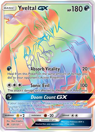 Image of Yveltal GX (Secret) 137  - Holofoil SM  Forbidden Light - Secret Rare