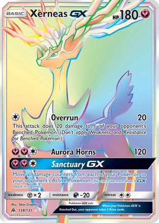 Image of Xerneas GX (Secret) 139  - Holofoil SM  Forbidden Light - Secret Rare