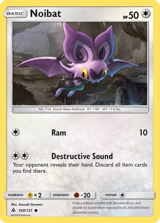 Image of Noibat 100  - Reverse Holofoil SM  Forbidden Light - Common