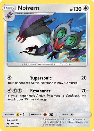 Image of Noivern 101  - Reverse Holofoil SM  Forbidden Light - Rare