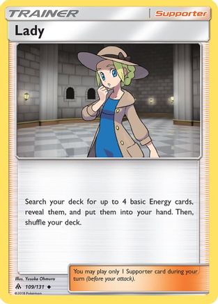 Image of Lady 109/131  - Reverse Holofoil SM  Forbidden Light - Uncommon