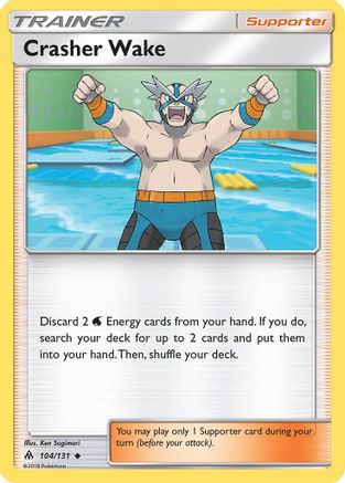 Image of Crasher Wake 104/131  - Reverse Holofoil SM  Forbidden Light - Uncommon