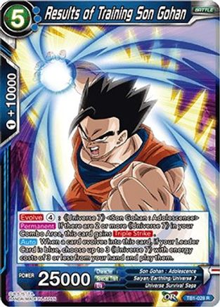 Image of Results of Training Son Gohan (TB1-028) - Tournament of Power