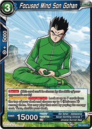 Image of Focused Mind Son Gohan (TB1-029) - Tournament of Power Foil