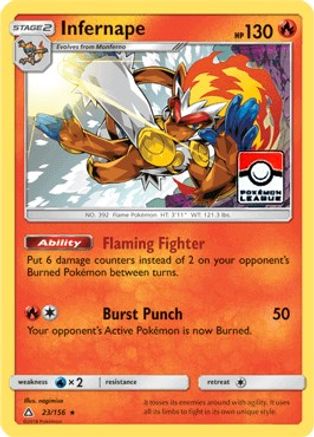 Image of Infernape 023/156  - Reverse Holofoil League & Championship Cards - Promo
