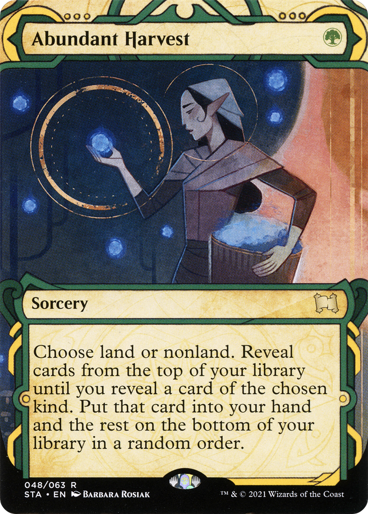 Image of Abundant Harvest (STA-048) - Strixhaven Mystical Archive: (Showcase) (Borderless) Etched Foil