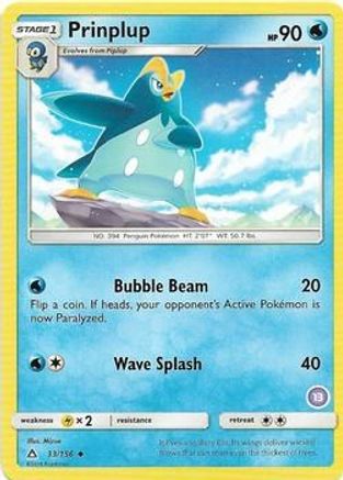 Image of Prinplup (13) 033  SM Trainer Kit Alolan Sandslash & Alolan Ninetales - Uncommon