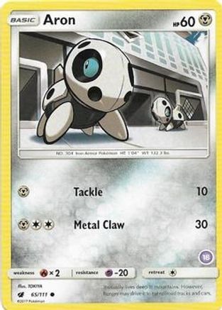 Image of Aron (18) 065  SM Trainer Kit Alolan Sandslash & Alolan Ninetales - Common