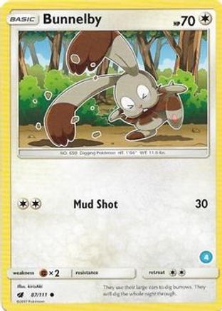 Image of Bunnelby (4) 087  SM Trainer Kit Alolan Sandslash & Alolan Ninetales - Common