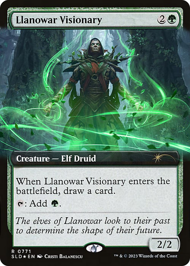 Image of Llanowar Visionary (Extended Art) (SLD-771) - Secret Lair Drop: (Extended Art) Foil