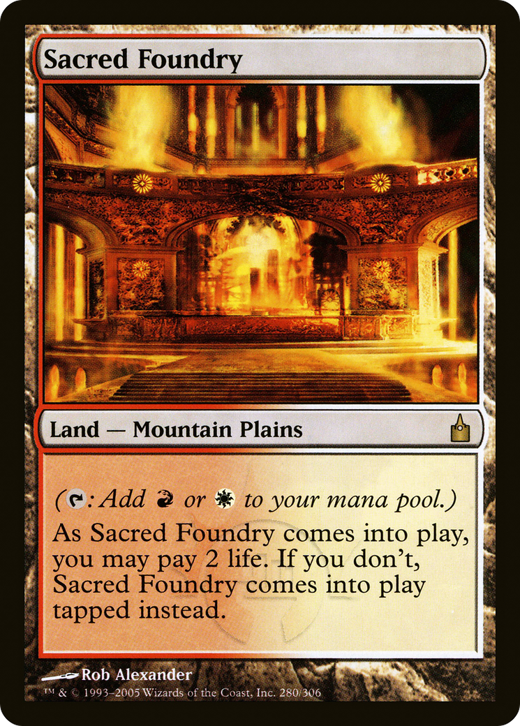 Image of Sacred Foundry (RAV-280) - Ravnica: City of Guilds Foil