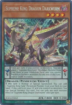 Image of Supreme King Dragon Darkwurm (BLRR-EN063) - Battles of Legend: Relentless Revenge 1st Edition