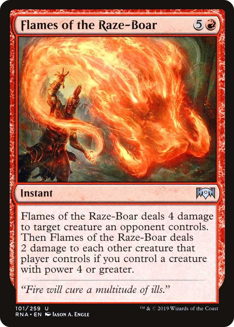 Image of Flames of the Raze-Boar (RNA-101) - Ravnica Allegiance Foil