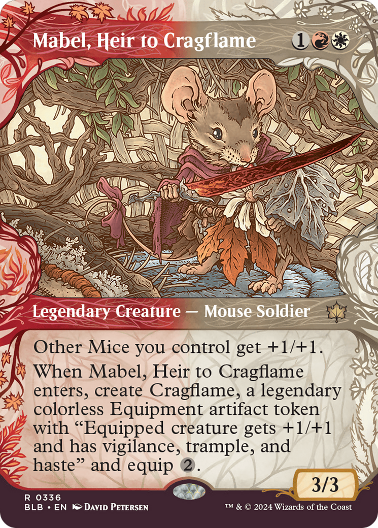 Image of Mabel, Heir to Cragflame (Showcase) (BLB-336) - Bloomburrow: (Showcase) (Borderless) Foil