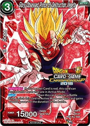 Image of Glory-Obsessed Prince of Destruction Vegeta (P-063) - Tournament Promotion Cards
