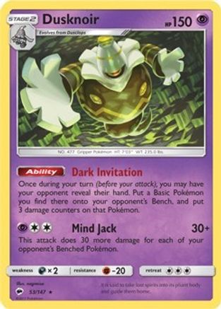 Image of Dusknoir 053/147  Deck Exclusives - Rare