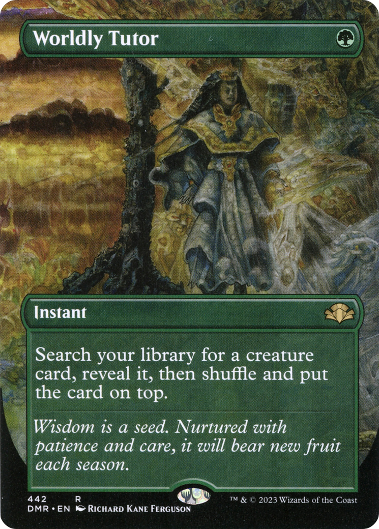 Image of Worldly Tutor (Borderless) (DMR-442) - Dominaria Remastered (Borderless)