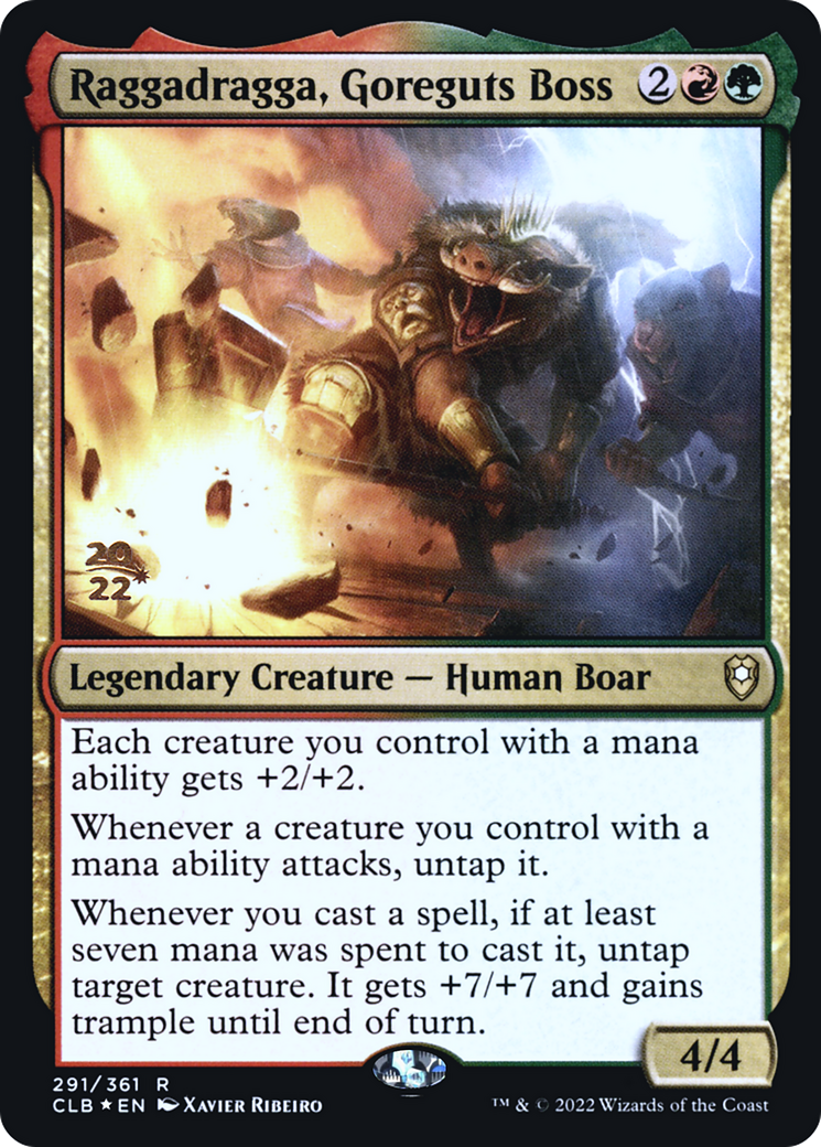 Image of Raggadragga, Goreguts Boss (PRE-291) - Battle for Baldur's Gate Promos Foil
