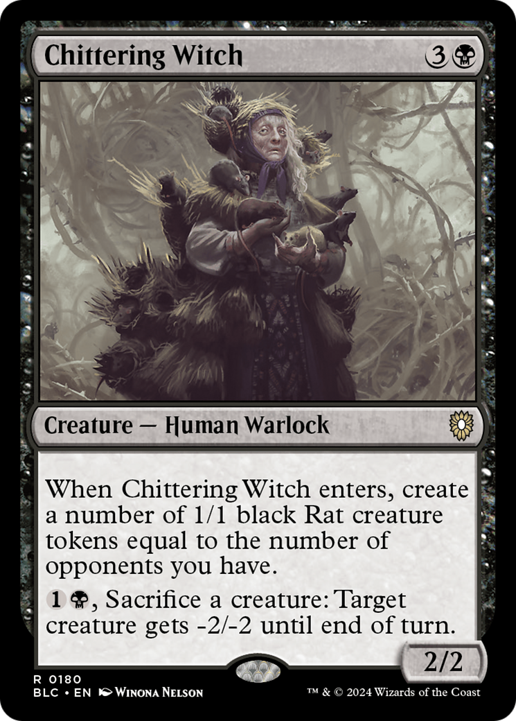 Image of Chittering Witch (BLC-180) - Bloomburrow Commander