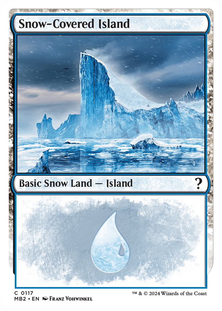 Image of Snow-Covered Island (White Border) (MB2-117) - Mystery Booster 2: (snow)