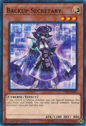 Image of Backup Secretary (YS18-EN008) - Starter Deck: Codebreaker 1st Edition