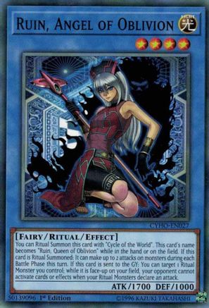 Image of Ruin, Angel of Oblivion (CYHO-EN027) - Cybernetic Horizon Unlimited