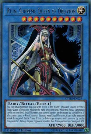 Image of Ruin, Supreme Queen of Oblivion (CYHO-EN029) - Cybernetic Horizon 1st Edition