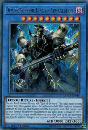 Image of Demise, Supreme King of Armageddon (CYHO-EN030) - Cybernetic Horizon 1st Edition