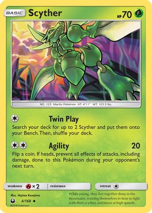 Image of Scyther 004/168  - Reverse Holofoil SM  Celestial Storm - Uncommon
