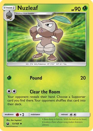 Image of Nuzleaf 013  - Reverse Holofoil SM  Celestial Storm - Uncommon