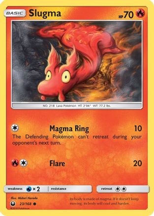 Image of Slugma 023/168  - Reverse Holofoil SM  Celestial Storm - Common