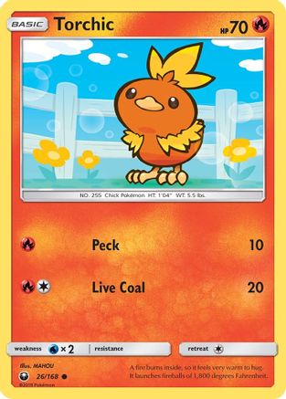 Image of Torchic (26) 026/168  - Reverse Holofoil SM  Celestial Storm - Common