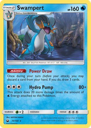 Image of Swampert 035/168  - Reverse Holofoil SM  Celestial Storm - Rare